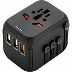 CAMPZ Universal Travel Adapter black -Outdoor Accessories Sales campz universal travel adapter black 3